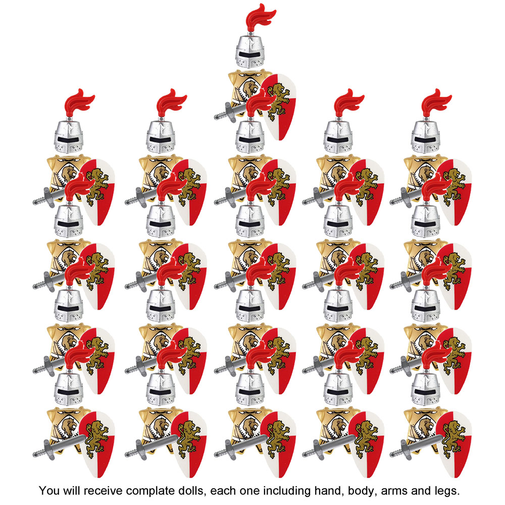 (Army D) Kids Toys Dragon Castle Royal King Knight Battle Steed Rome Cavalry Warrior Building Block Mini Figure Gifts