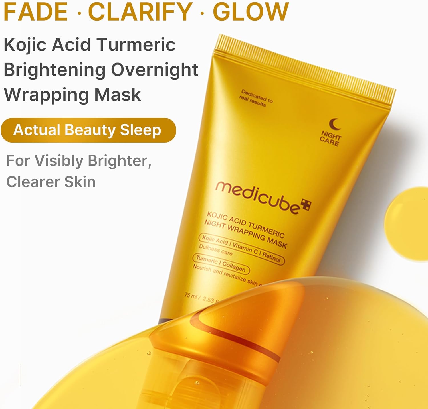 medicube Wrapping Mask Kojic Acid Turmeric Vitamin C Overnight Peel Off Facial Mask Brighten Defends Against Skin Stress Glowing Complexion Korean Skin Care