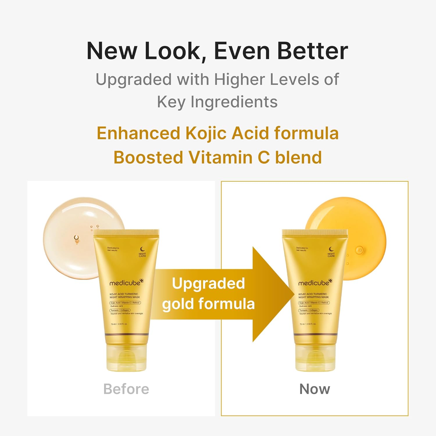 medicube Wrapping Mask Kojic Acid Turmeric Vitamin C Overnight Peel Off Facial Mask Brighten Defends Against Skin Stress Glowing Complexion Korean Skin Care