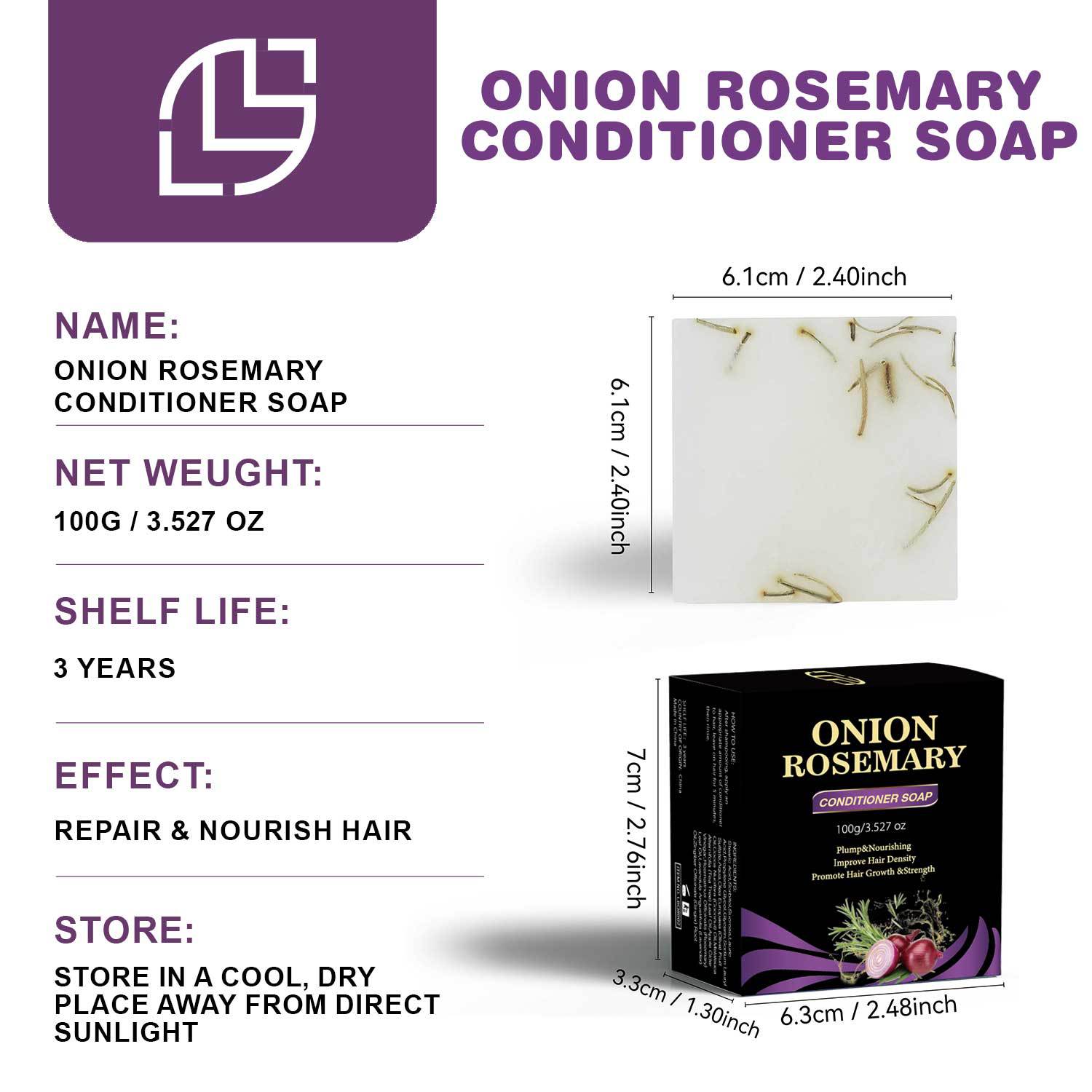 Rosemary Onion Hair Care Solid Soap Bar Nourishing Scalp Strengthening Roots For Daily Cleansing And Repair