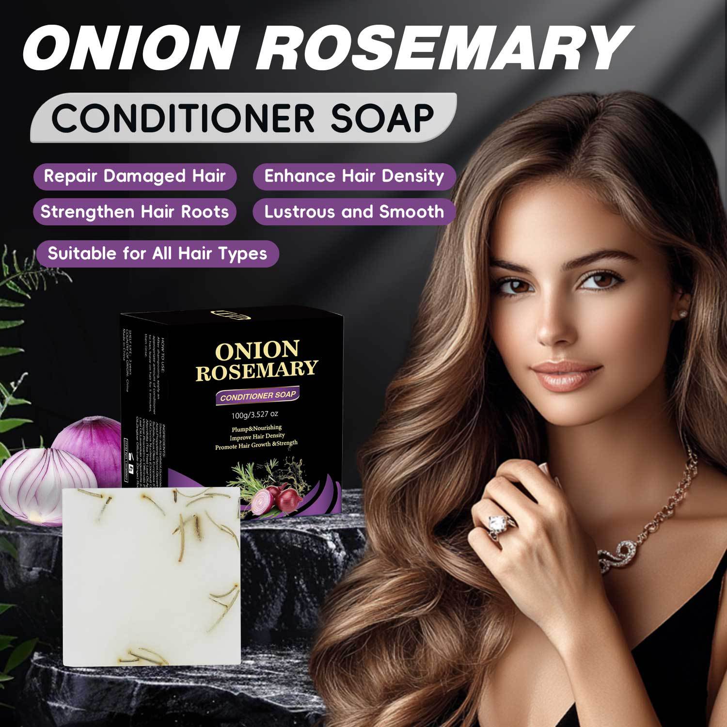 Rosemary Onion Hair Care Solid Soap Bar Nourishing Scalp Strengthening Roots For Daily Cleansing And Repair