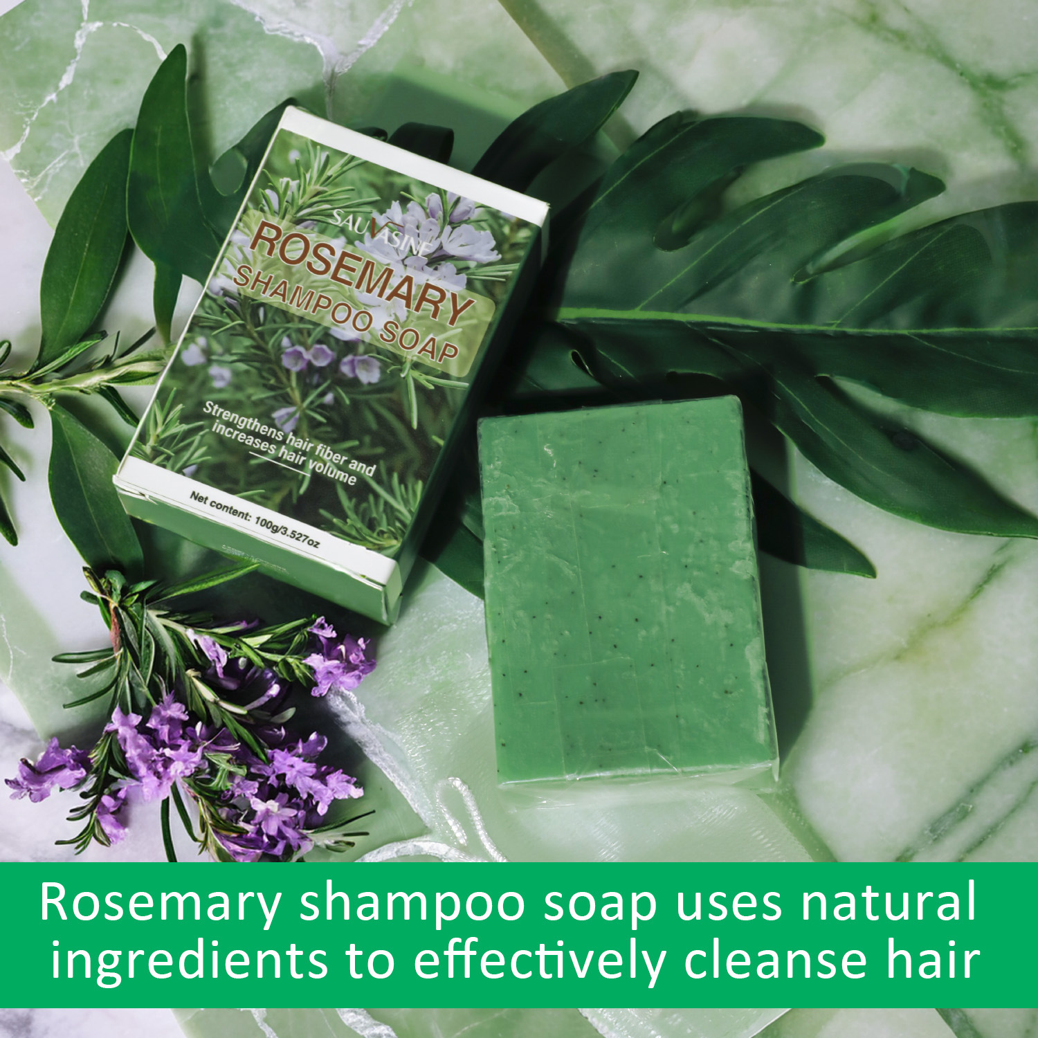 Rosemary Shampoo Bar Nourishing Scalp Strengthening Roots For Dry Damaged Hair Daily Deep Cleansing And Repair 100g