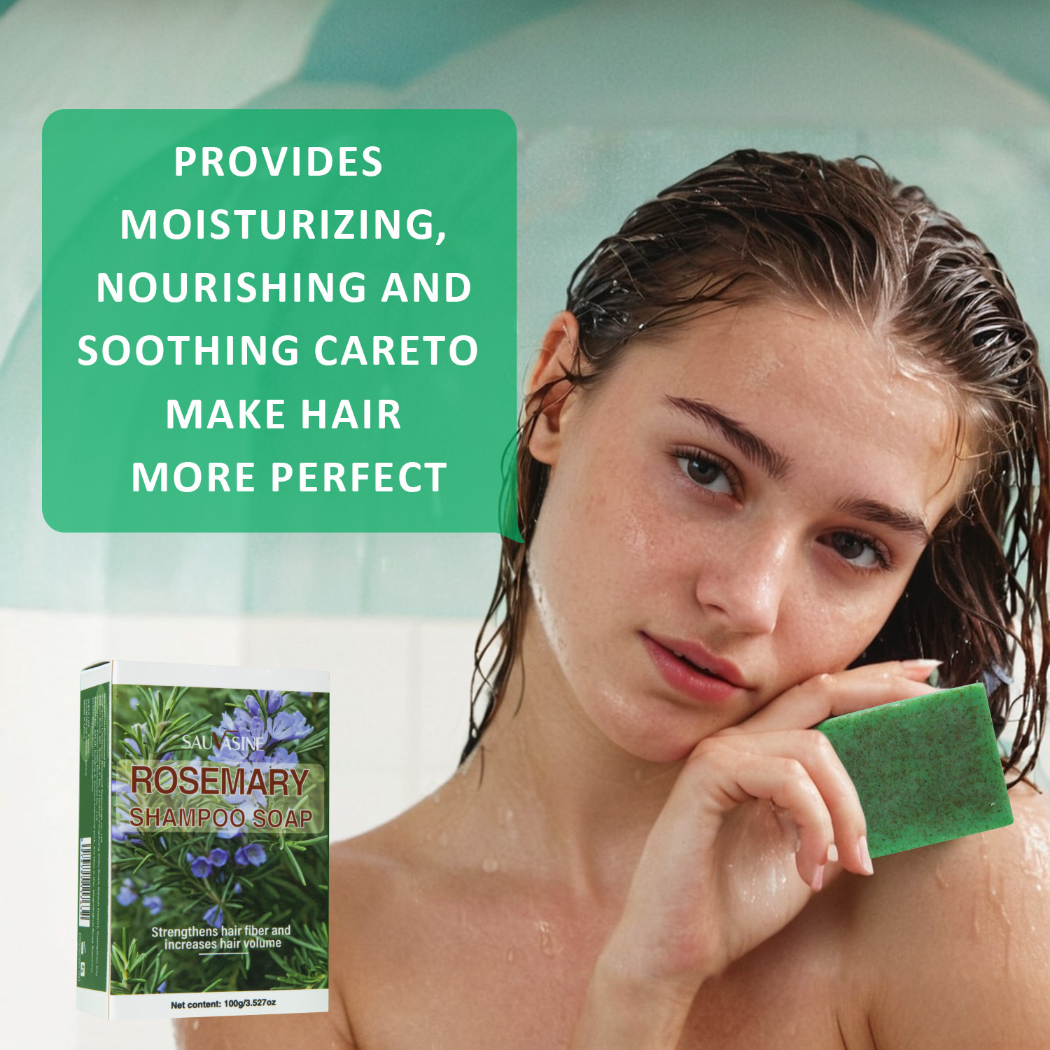 Rosemary Shampoo Bar Nourishing Scalp Strengthening Roots For Dry Damaged Hair Daily Deep Cleansing And Repair 100g