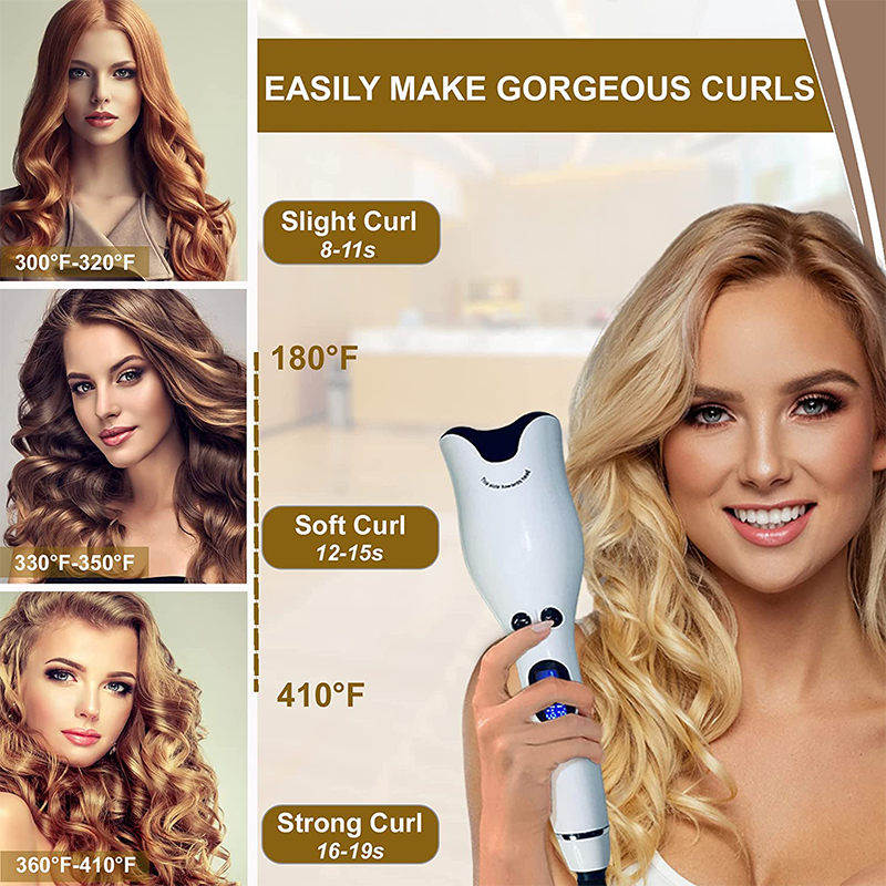(Red) Curly Hair Artifact Multi Function Rose Curly Hair Stick Curling Iron Professional Styling Tools Wand Automatic Curling Iron