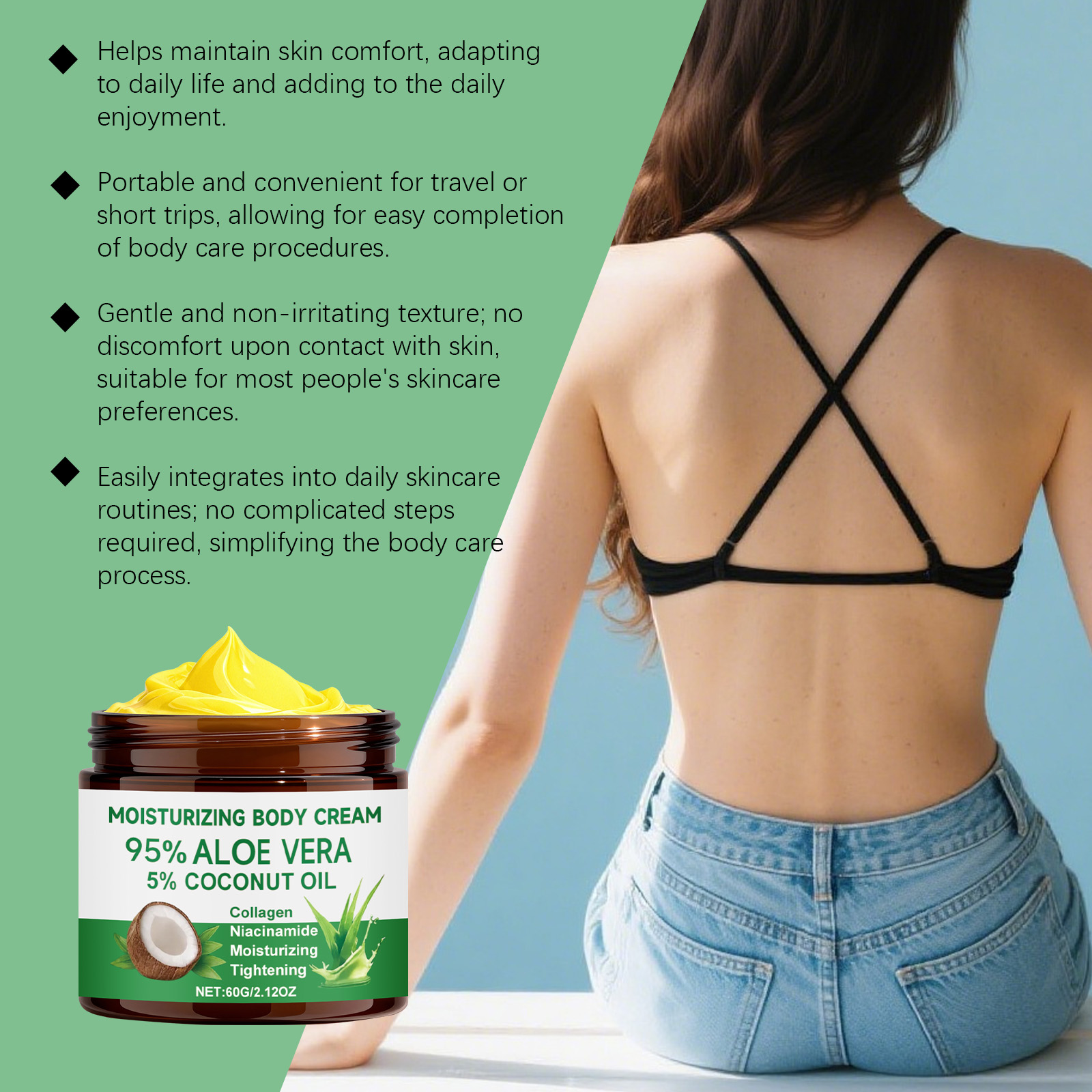 Aloe Moisturizing Body Cream Hydrates Skin Fresh Natural Fragrance Fits All Skin Types Daily Whole Body Care