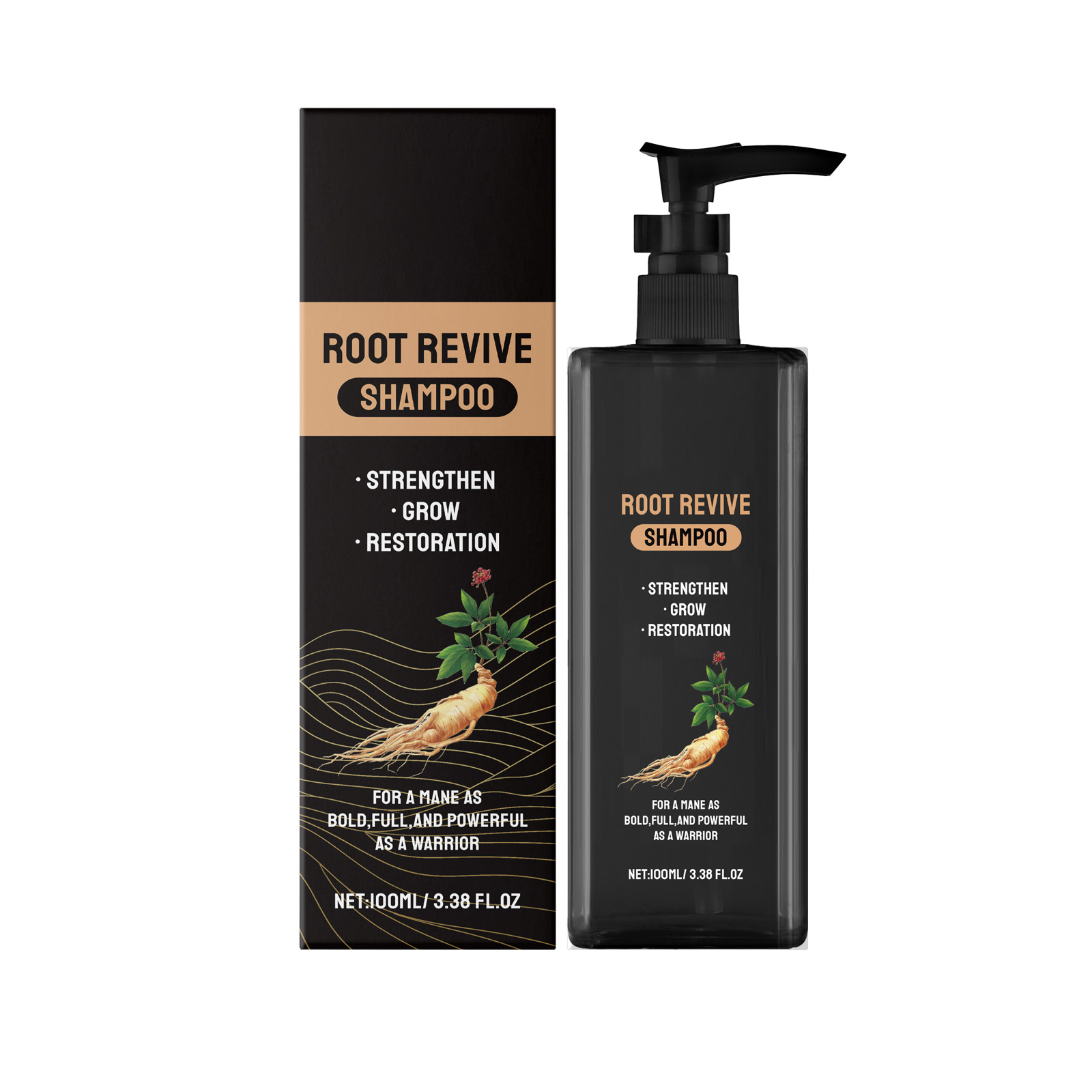 Ginseng Root Shampoo Deep Clean Scalp Nourish Soft Shiny Fluffy Fine Hair Strands