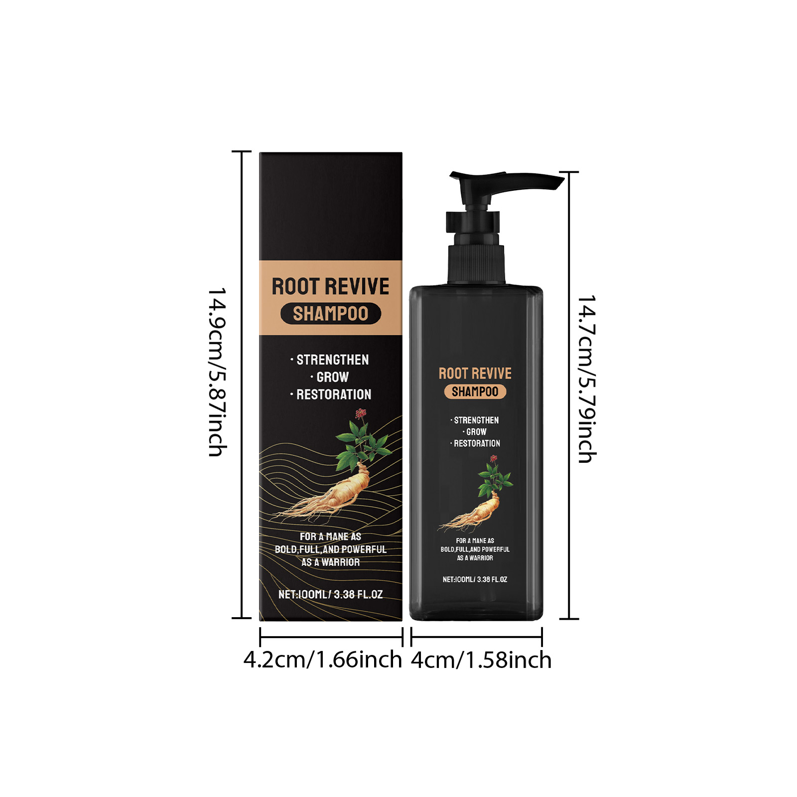 Ginseng Root Shampoo Deep Clean Scalp Nourish Soft Shiny Fluffy Fine Hair Strands