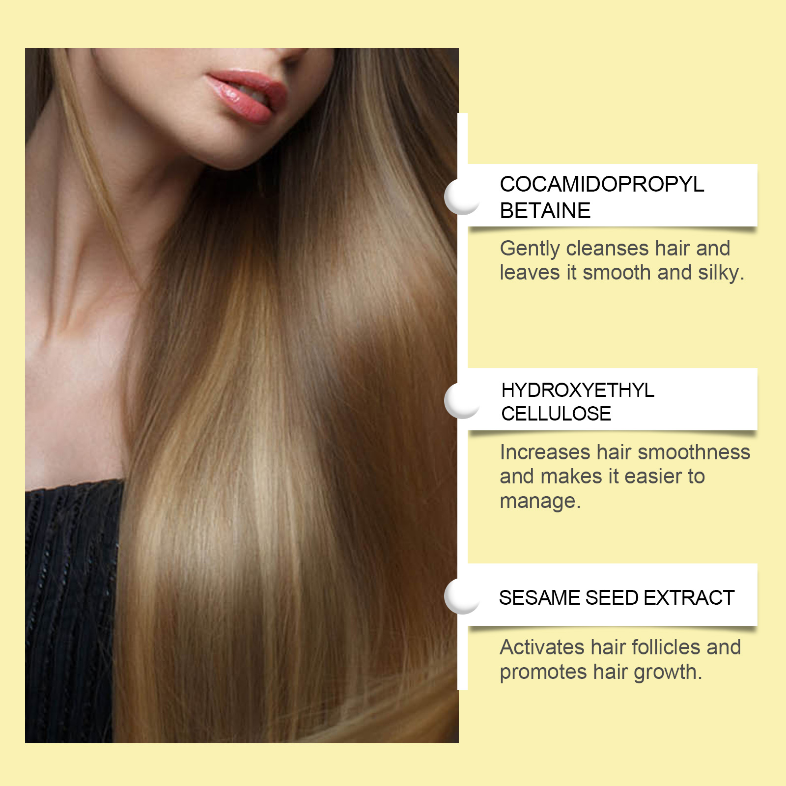 Ginseng Root Shampoo Deep Clean Scalp Nourish Soft Shiny Fluffy Fine Hair Strands