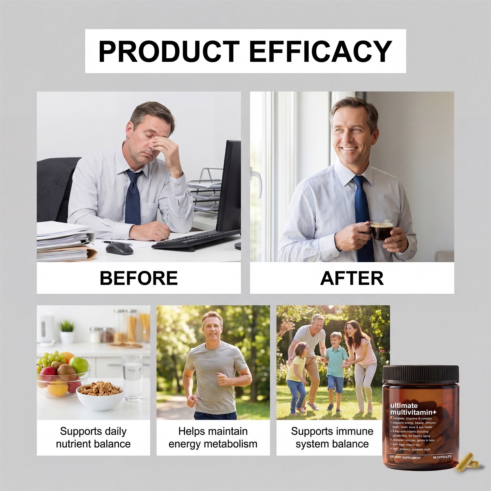 Body Care Capsules Boost Vitality Supplement Energy Mild Formula Daily Nourish Whole Body