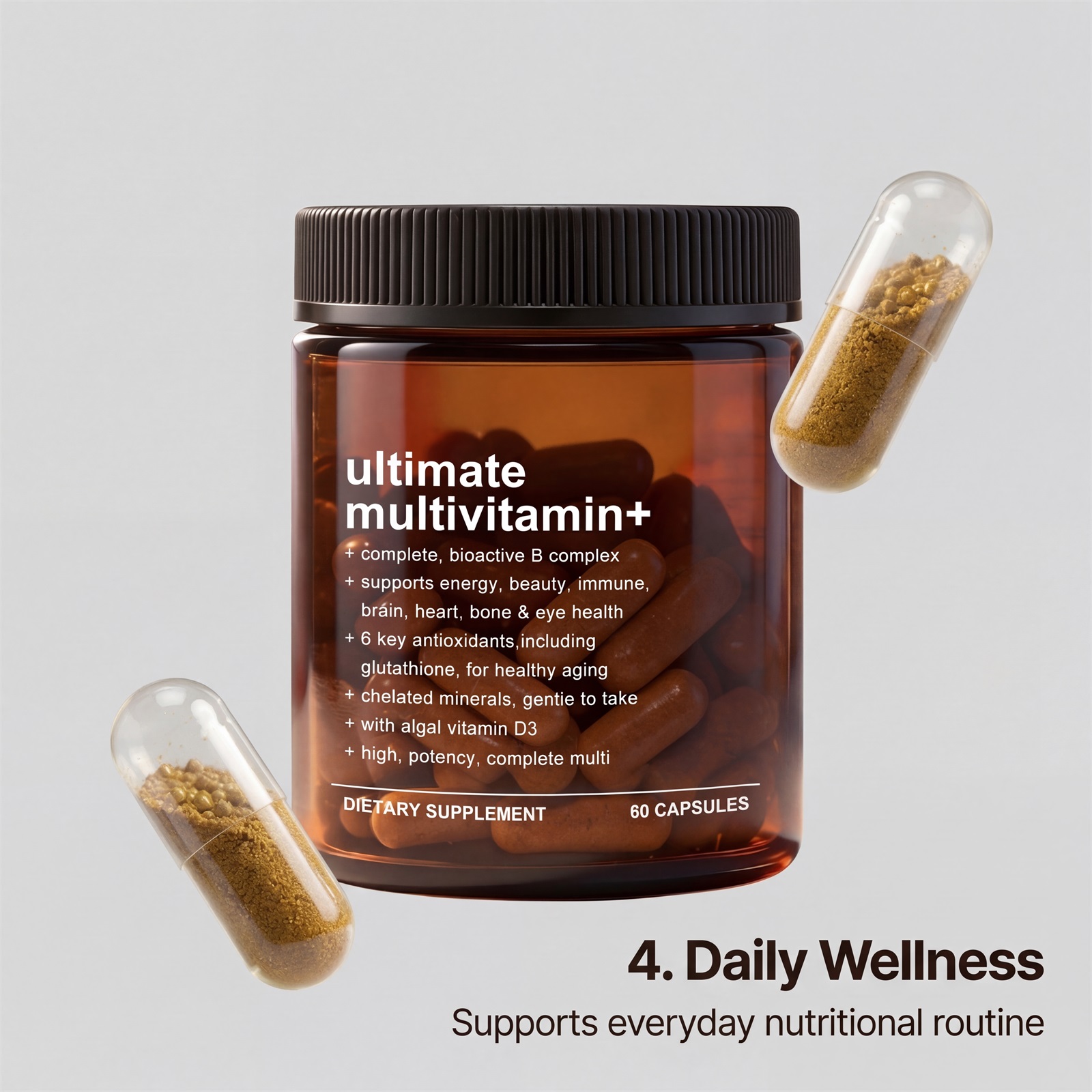 Body Care Capsules Boost Vitality Supplement Energy Mild Formula Daily Nourish Whole Body