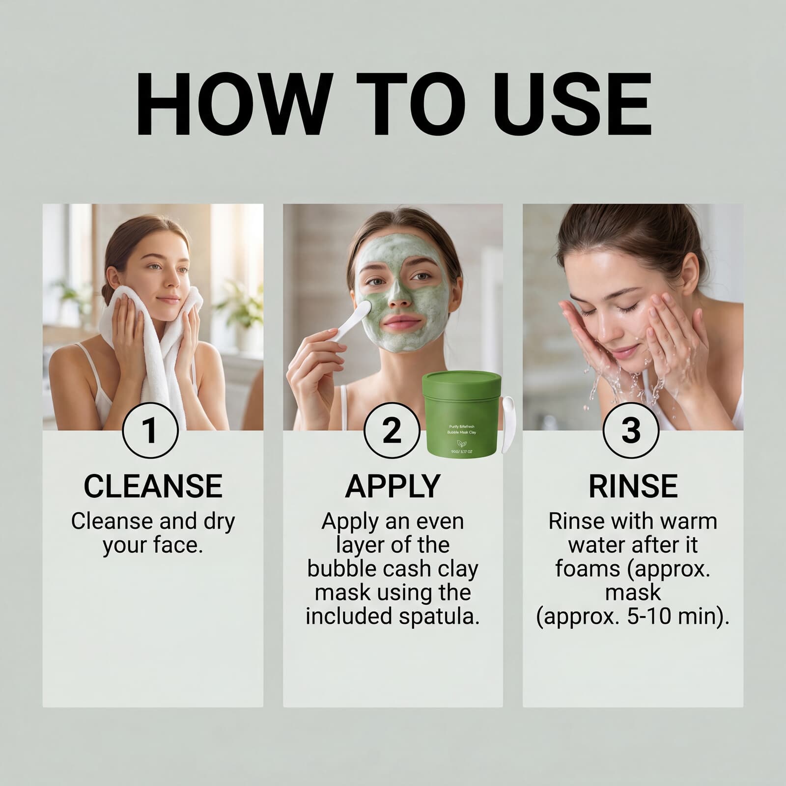 Bubble Cleansing Mask Gentle Exfoliating Pore Smoothing Brightening Skin Refreshing Spreadable Facial Skin Care
