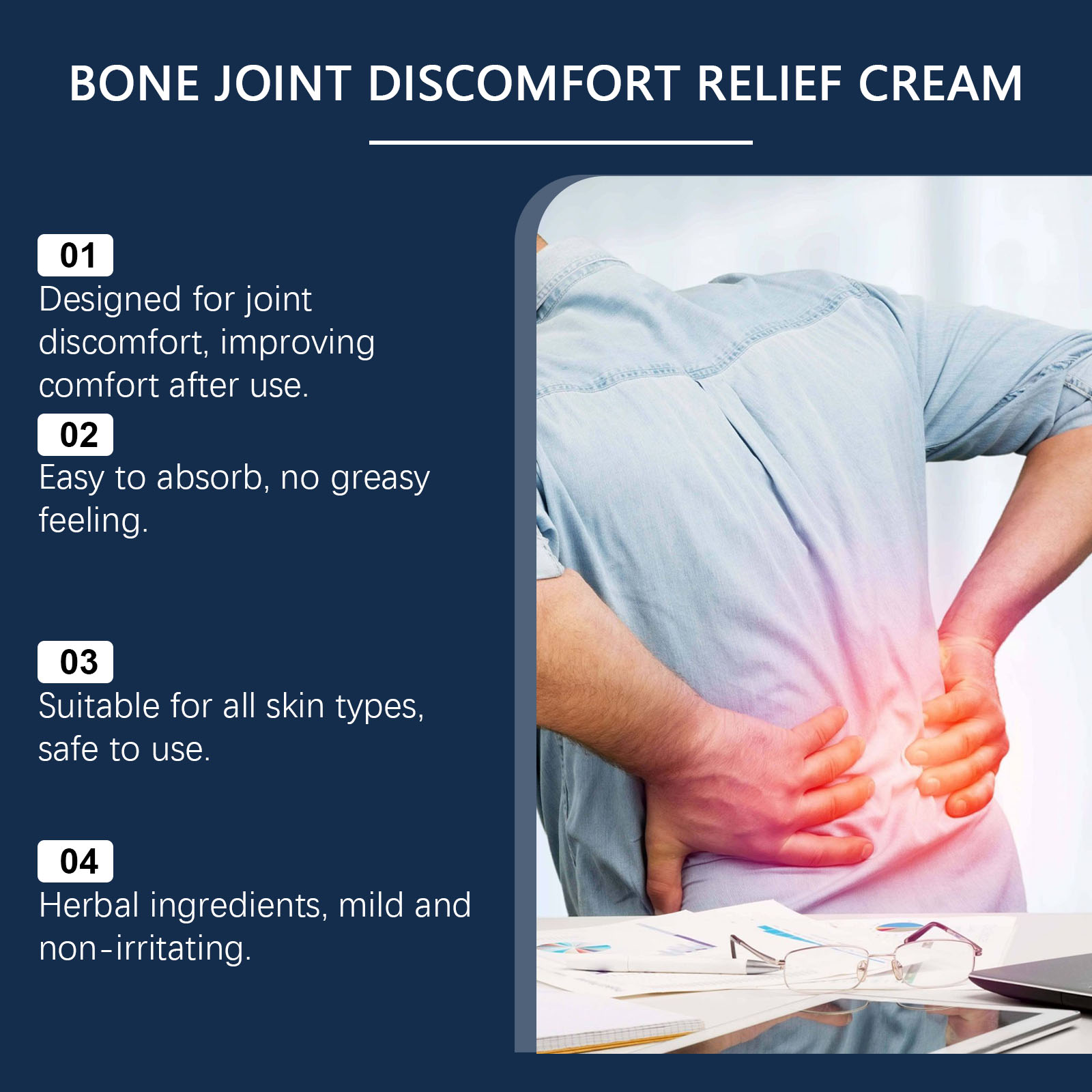 Joint Care Cream Mild Formula Massage Care Knee Joint Reduce Tight Light Texture Daily Maintenance