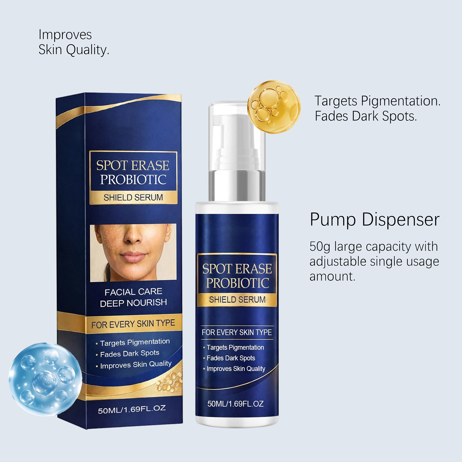 Facial Care Essence Light Texture Glossy Smooth Dull Skin Hydrating NonSticky Brightening Rough Face