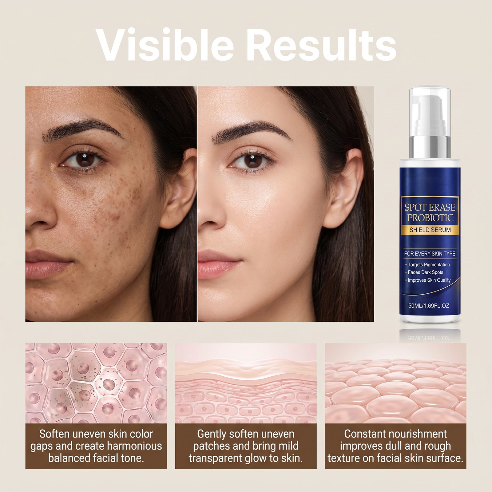 Facial Care Essence Light Texture Glossy Smooth Dull Skin Hydrating NonSticky Brightening Rough Face