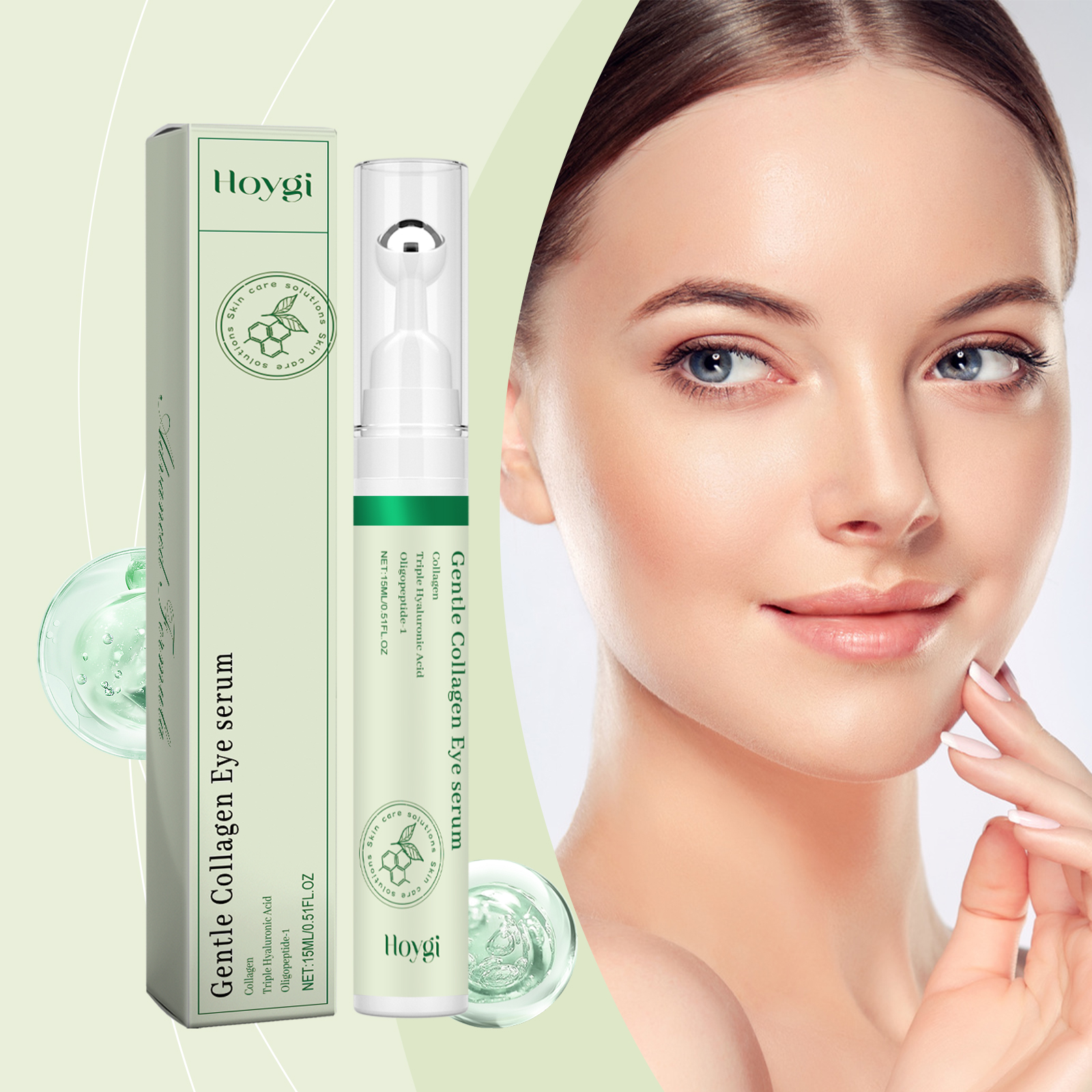 Collagen Eye Essence Moisturizing Repair Hydrating Eye Skin Brightening Firming Roller Ball Essence