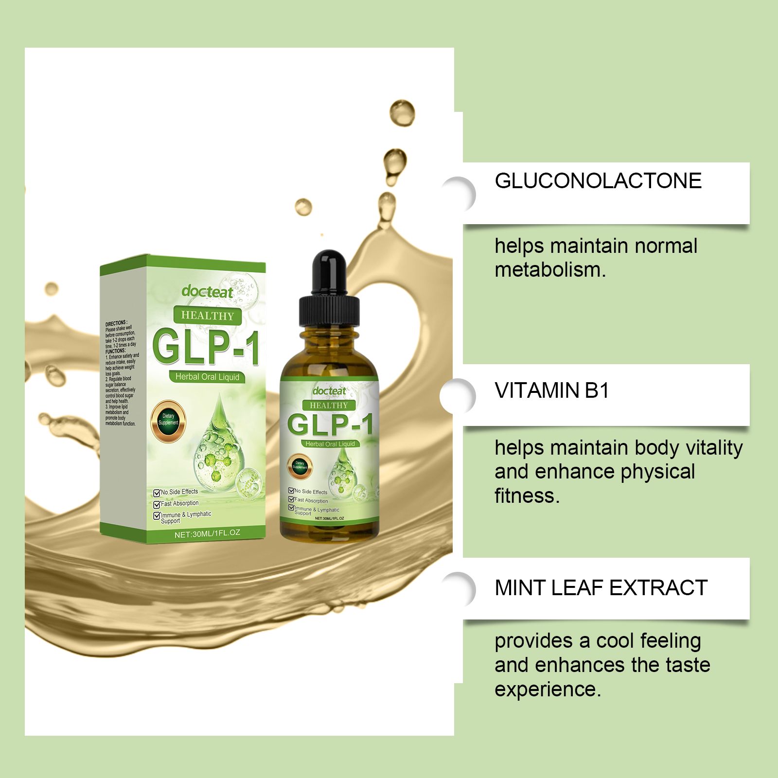 Herbal Body Care Drops Metabolism Support Dietary Supplement For Daily Wellness