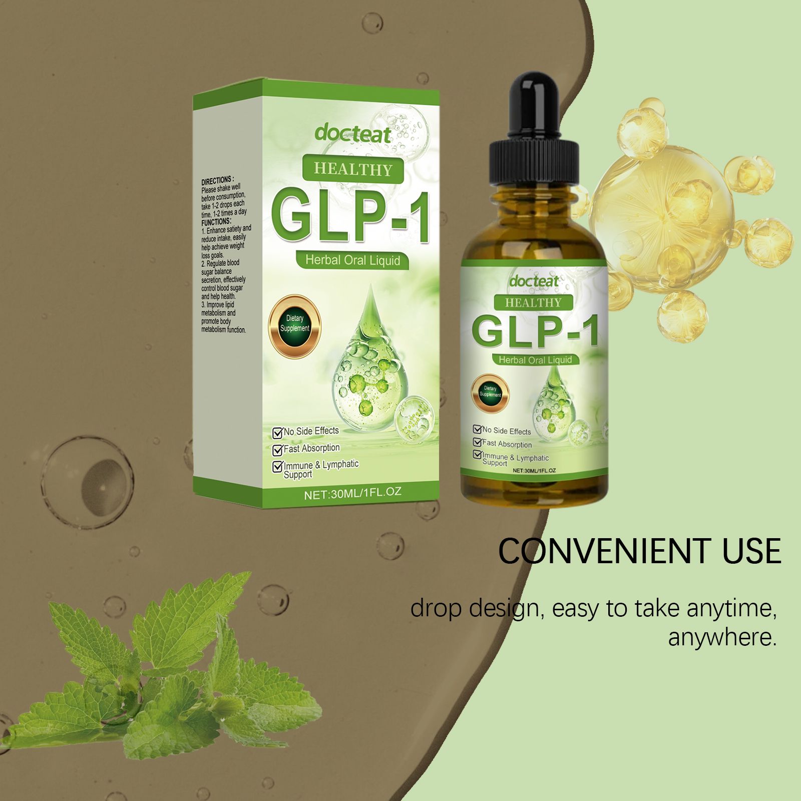 Herbal Body Care Drops Metabolism Support Dietary Supplement For Daily Wellness