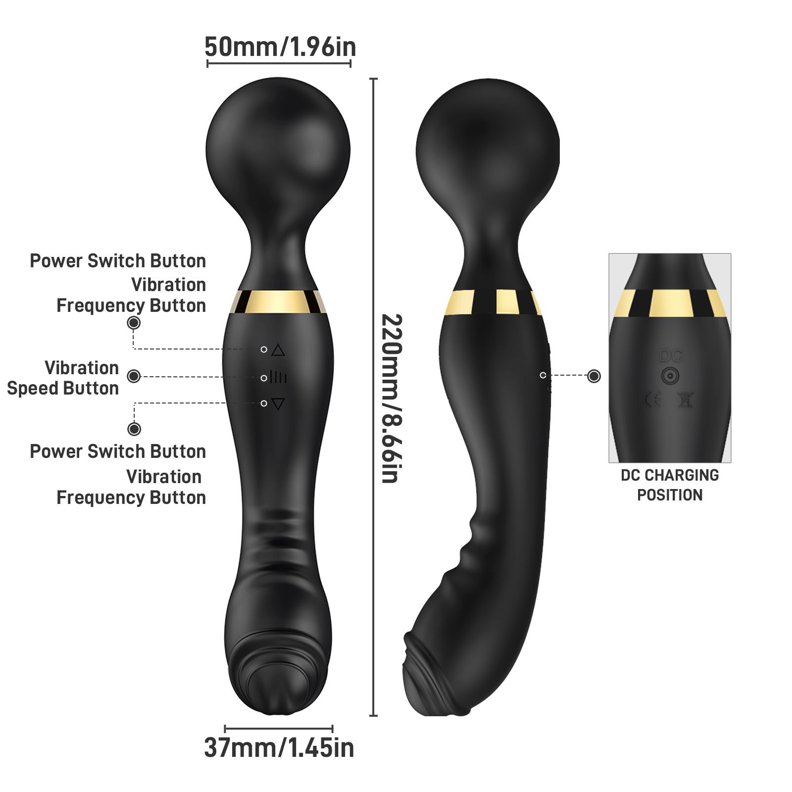(Rose Red) AV Wand Vibrator for Women Instant Orgasm Adult Sex Toy G Spot Massage Wand 10 Frequency Female Double Head Dual Strong Vibration Masturbation