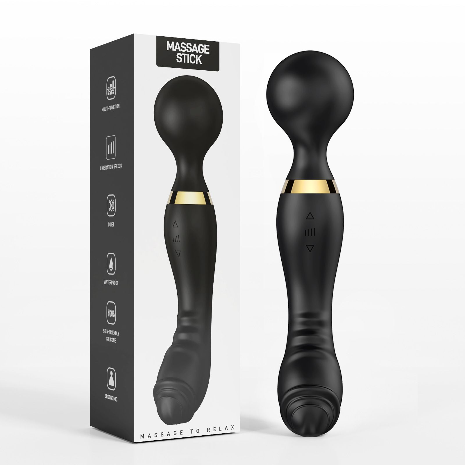 (Rose Red) AV Wand Vibrator for Women Instant Orgasm Adult Sex Toy G Spot Massage Wand 10 Frequency Female Double Head Dual Strong Vibration Masturbation