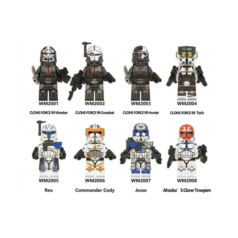 Star Wars Minifigures Clone Wars Jesse Rex Cody Building Blocks with Weapons Accessories Toy Collection Mini Block Set Fit Lego Birthday Party  Room Decoration Cake Toppers