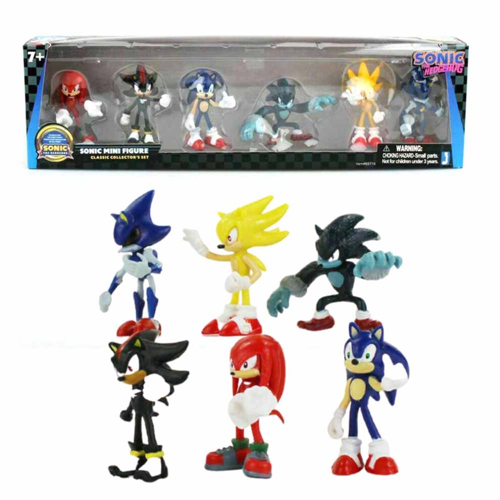 6X Sega Sonic Kids The Hedgehog Figure Collection Toy PVC Action Sets