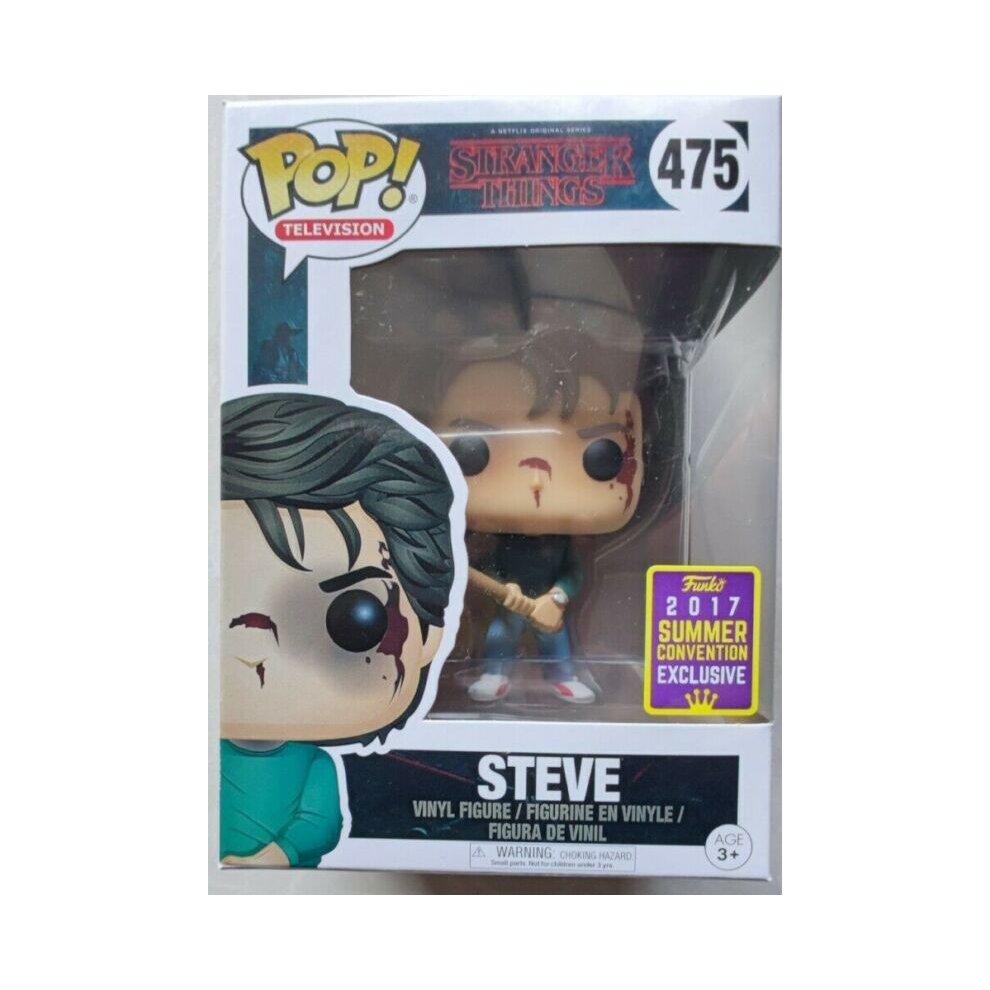 (A Keychian~Dustin) Funko Pop Television Stranger Things Action Figure Steve with Hat-803 Steve-475 Dustin-617 Vinyl Figure Keychian Collectible Model Toys for Kids Birthday Christmas Gifts