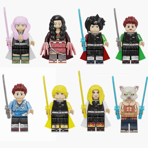Building Block Minifigures Toys Demon Slayer Fit Lego 8PCS