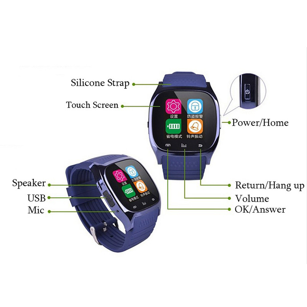 Smartwatch For Men Women Fashion Music Bluetooth Smart Watch Daily Waterproof LED Display Smart Clock White