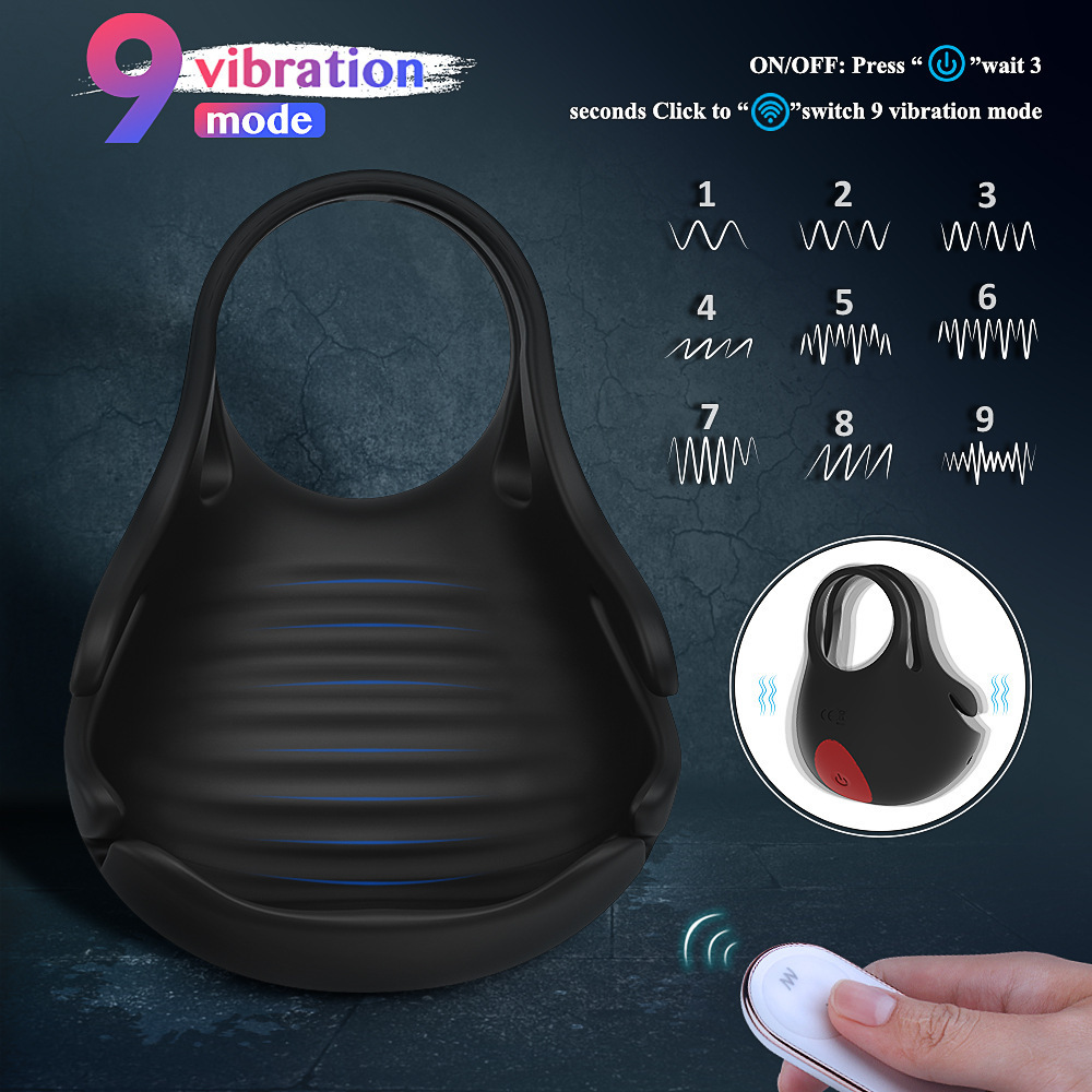 Vibrating Peni Ring Testicular Vibrator Penis Cage Cock Massager Ball Ring Sex Adult Toys Remote Control for Men Testicles Stimulates