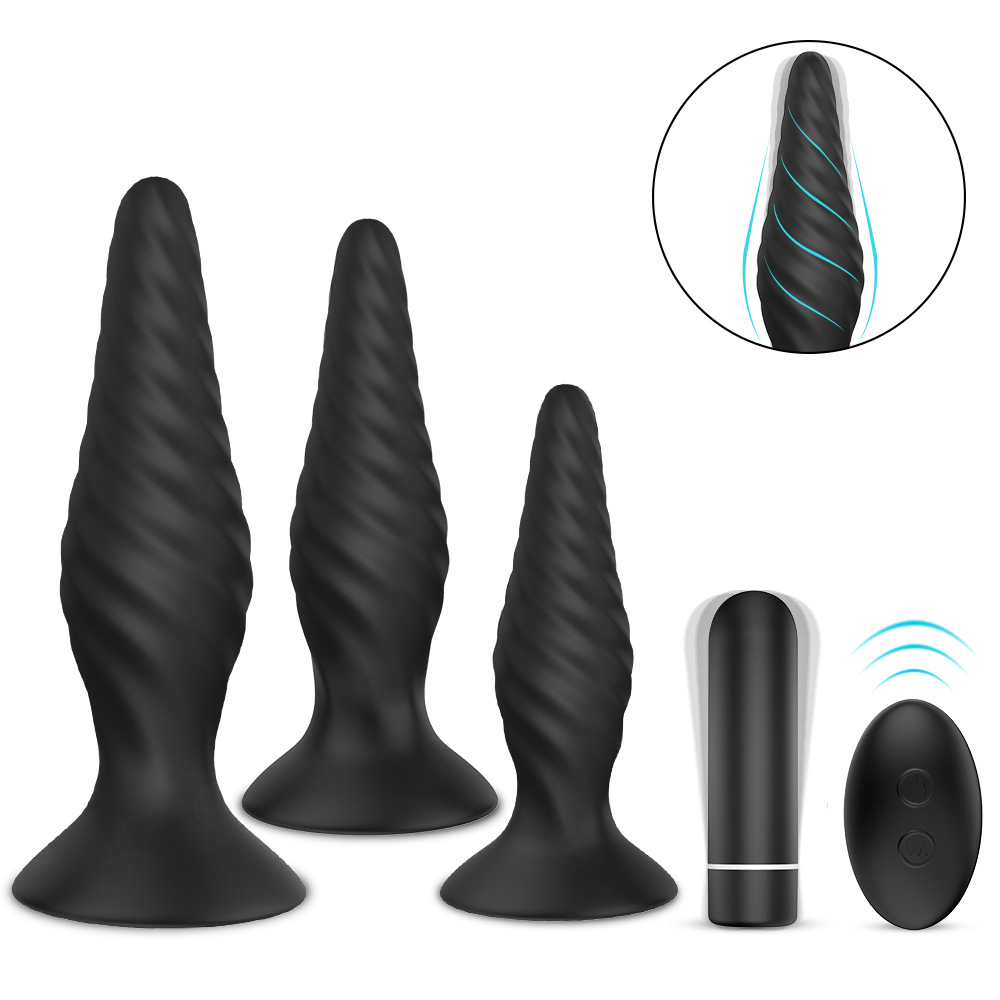 Vibrating Anal Plug Butt Plugs Prostate Sex Toys Dildo Vibrator Penis Vaginal Stimulation Toys 9 Modes Wireless Remote Control 3PCS Training Masturbation Set for Beginners Advanced Users