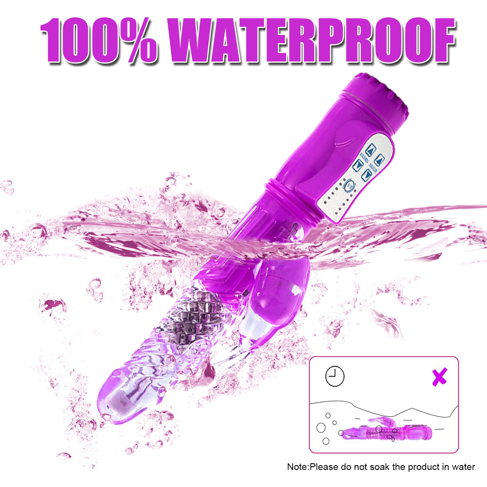Rabbit Vibrator Electric Massage Realistic Dildo Rotation Dual Motor Vibrating Sex Toys for Clitoris G-spot Stimulation