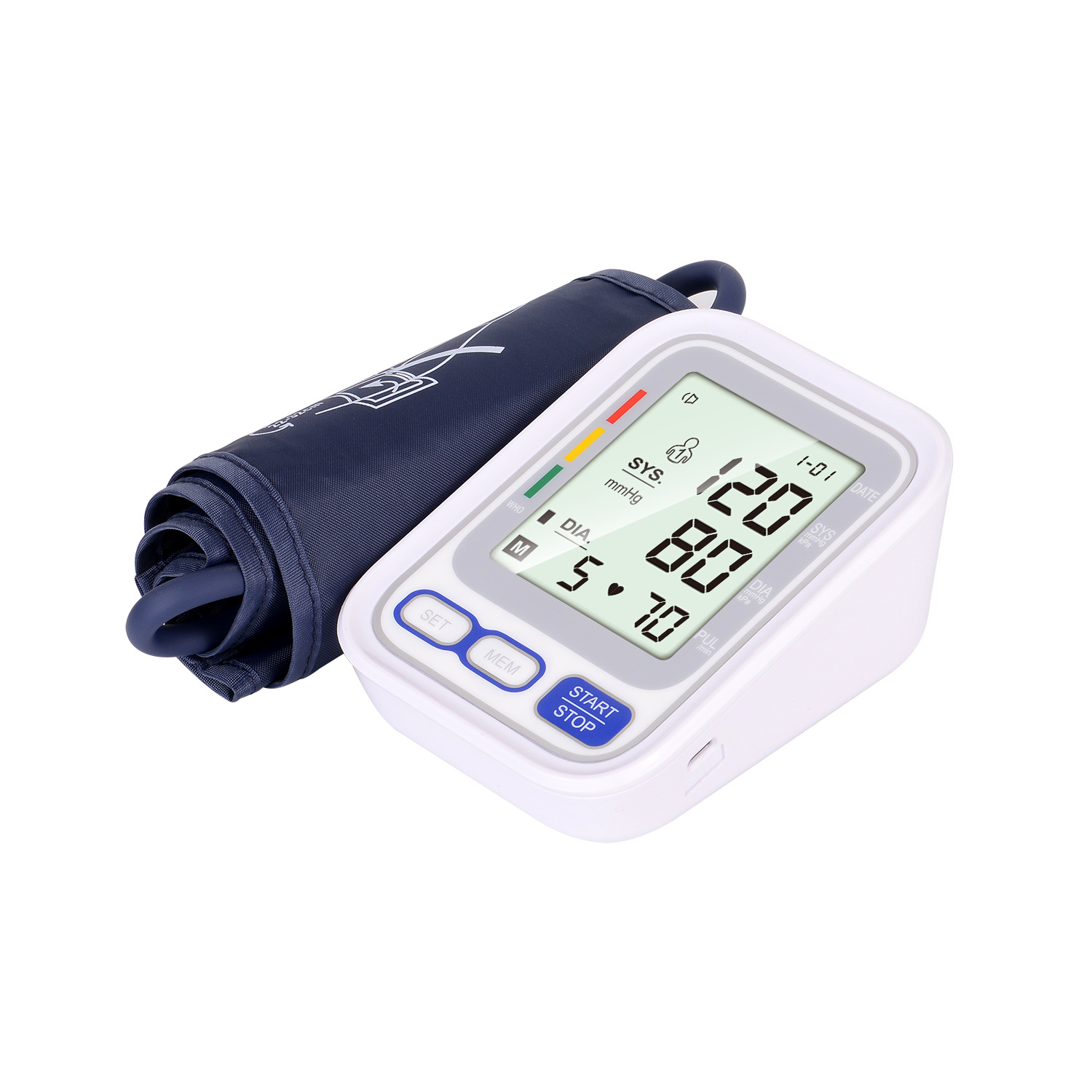 Portable Digital Upper Arm Blood Pressure Monitor Measurement Tool