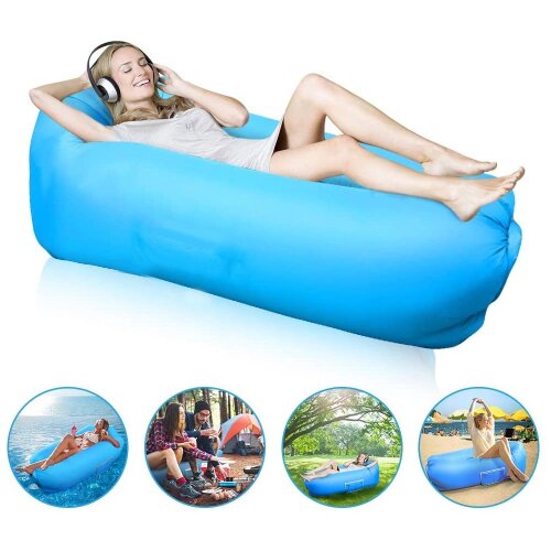 Beach Lazy Bag Outdoor Inflatable Sofa Air Bed Lounger Sofa Sack Hangout Camping Summer Product Fast Inflatable