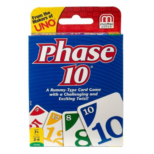 Phase 10 Card Game From Uno A Rummy Mattel Family Fun Children Friends