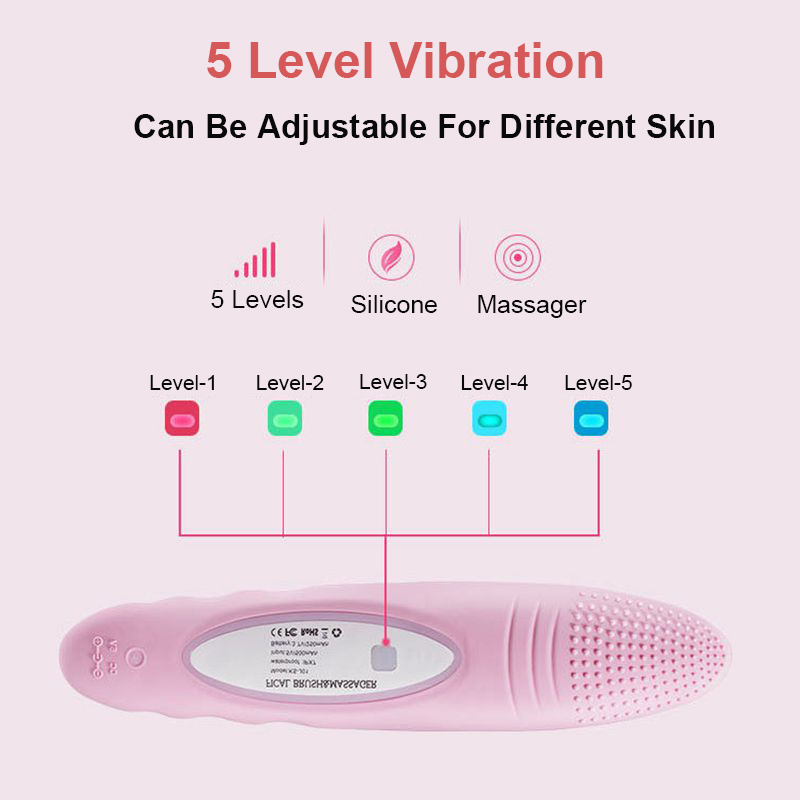 Mini Electric Facial Cleansing Brush Silicone Face Cleaner Deep Pore Cleaning Face Massage Skin Care Tool USB Charging Waterproof Wireless Charging