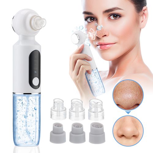Electric Bubble Blackhead Remover Pore Vacuum Face Cleaner Hot Compress Black Dots Extractor Blue Light Sterilization Skin Care Facial Cleaning Device