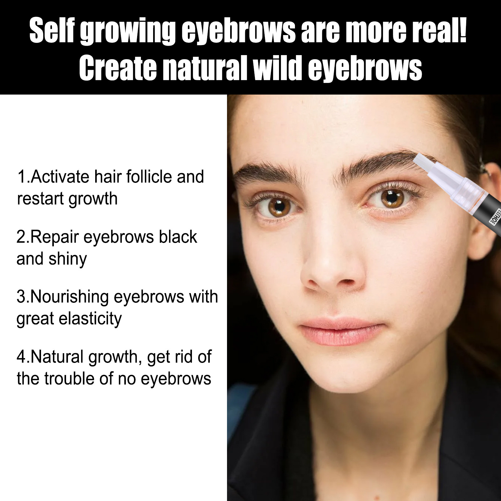 Eyebrow Growth Serum Rapid Brow Eyebrows Enhancing Liquid Boost Longer Fuller Thicker Stronger Healthier Nourishing Natural Eyebrow Solution 3ml.