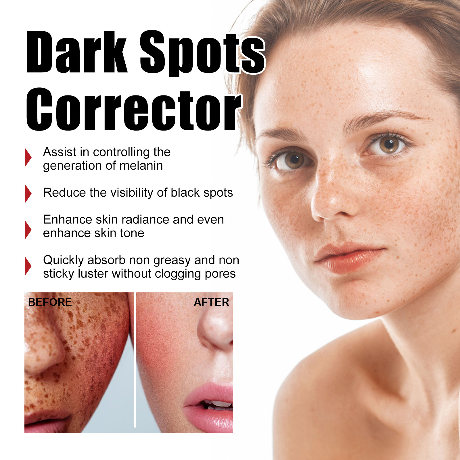 Dark Spots Corrector Anti Dark Spot Cream Whitening Facial Cream Repair Fade Freckles Melanin Remover Brighten Moisturizing Improving Facial Dullnes