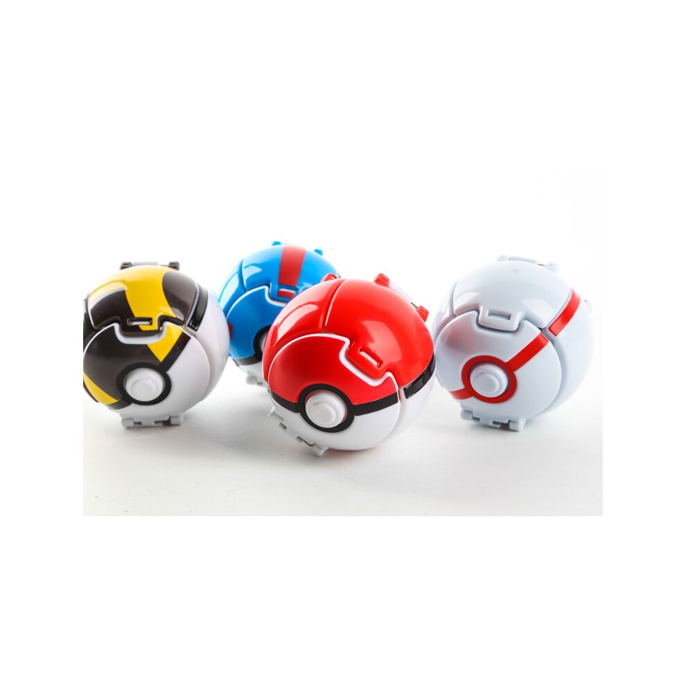 Pokemon 4 pieces set bouncing poke ball touch pop-up fighting toy
