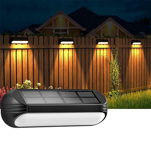 4 Pack Solar Fence Lights Outdoor Garden Waterproof Garden Ornaments Outdoor for Fence Step Terraces Deck
