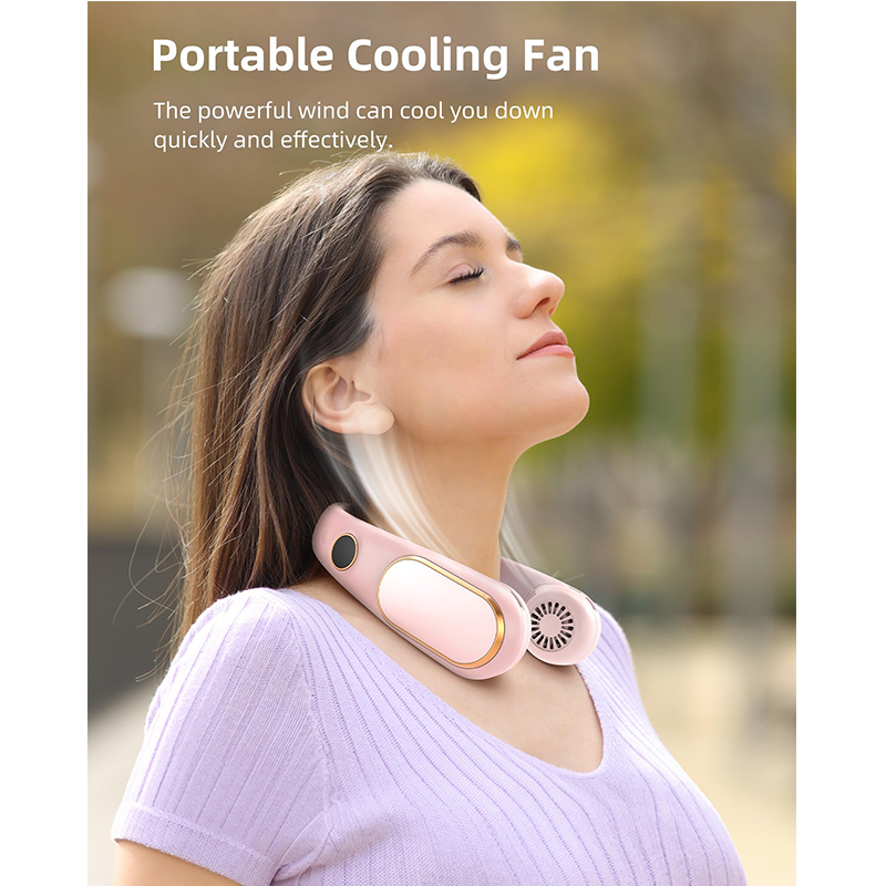 Rechargeable Neck Fan 4 Speeds Hands Free Bladeless Battery Operated Wearable Fan Adjustable
