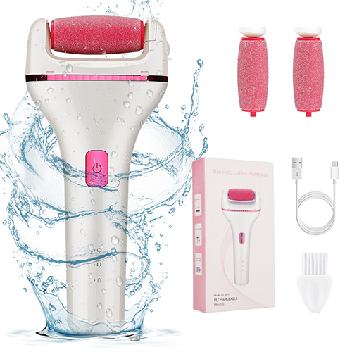 (Pink) Electronic Callus Remover Electric Foot Callus Remover Wireless Portable Vacuum Adsorption Foot Grinder Rechargeable Sharpener Pedicure Tool 2 Speeds