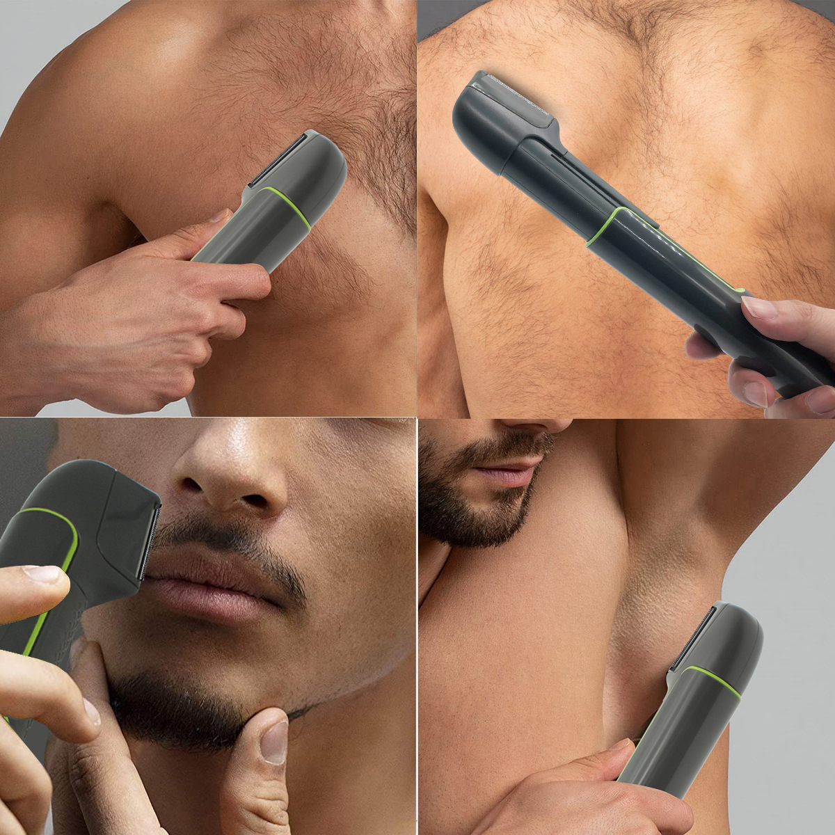 Waterproof USB Rechargeable Body Hair Trimmer for Men Telescopic Shaver