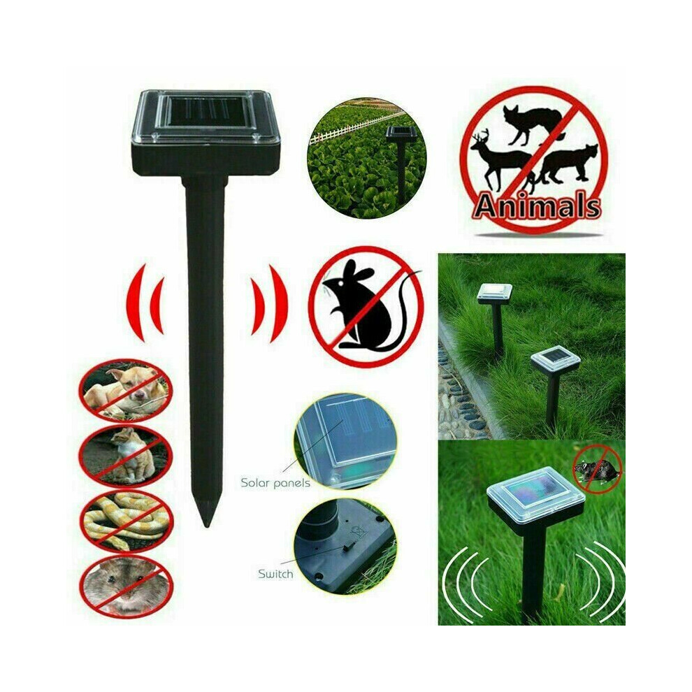 Solar Mole Repellent 4 Pack Mole Repellent Ultrasonic Sonic Mole Repeller with Waterproof Mole Control Voles  Gophers Rats Snakes and Rodents