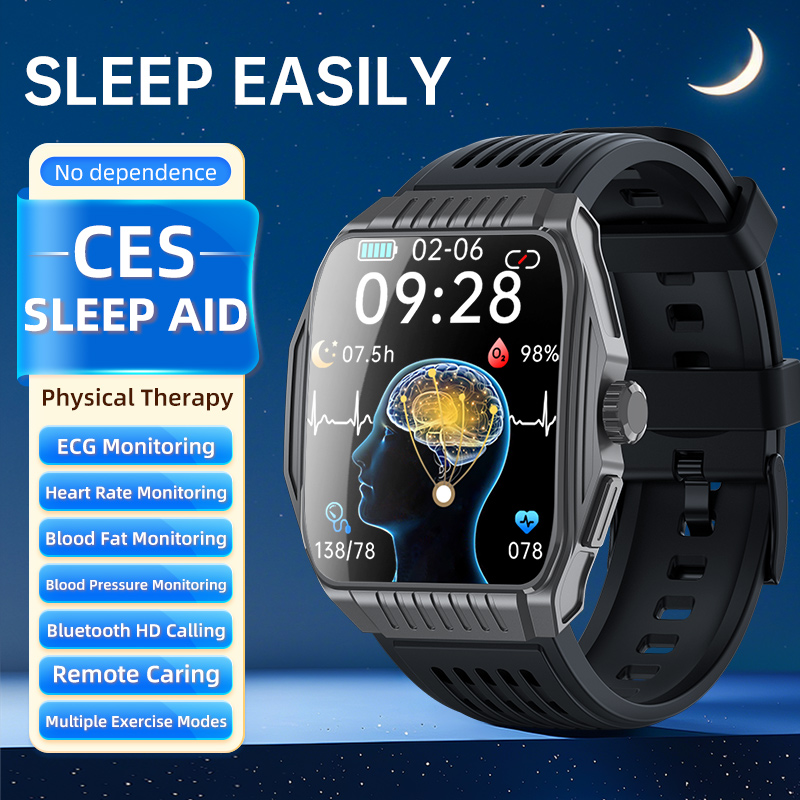 Smartwatch Health Management ECG Detection Heart Rate Blood Pressure Monitor BT Call Smart watches CES Sleep Aid Watch For Men SOS Call