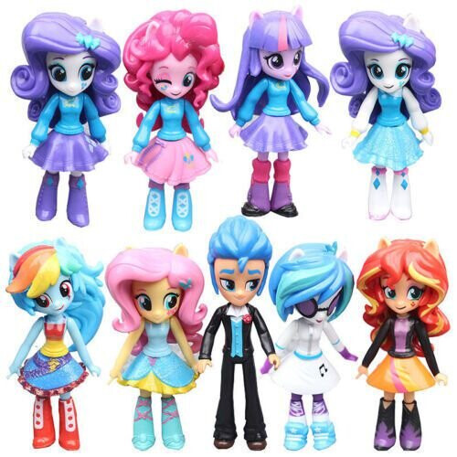 My Little Pony Equestria Girls Figures 12cm Monster High Dolls 9PCS Set Toys Birthday Christmas Gift