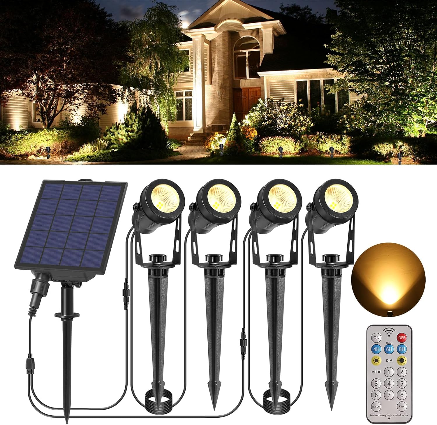 (2 PCS)  Garden Spotlights Mains Extendable Outdoor Spike Lights 12V LED Pathway Lighting IP65 Waterproof Electric Garden Uplighter for Path Yard Patio Warm White