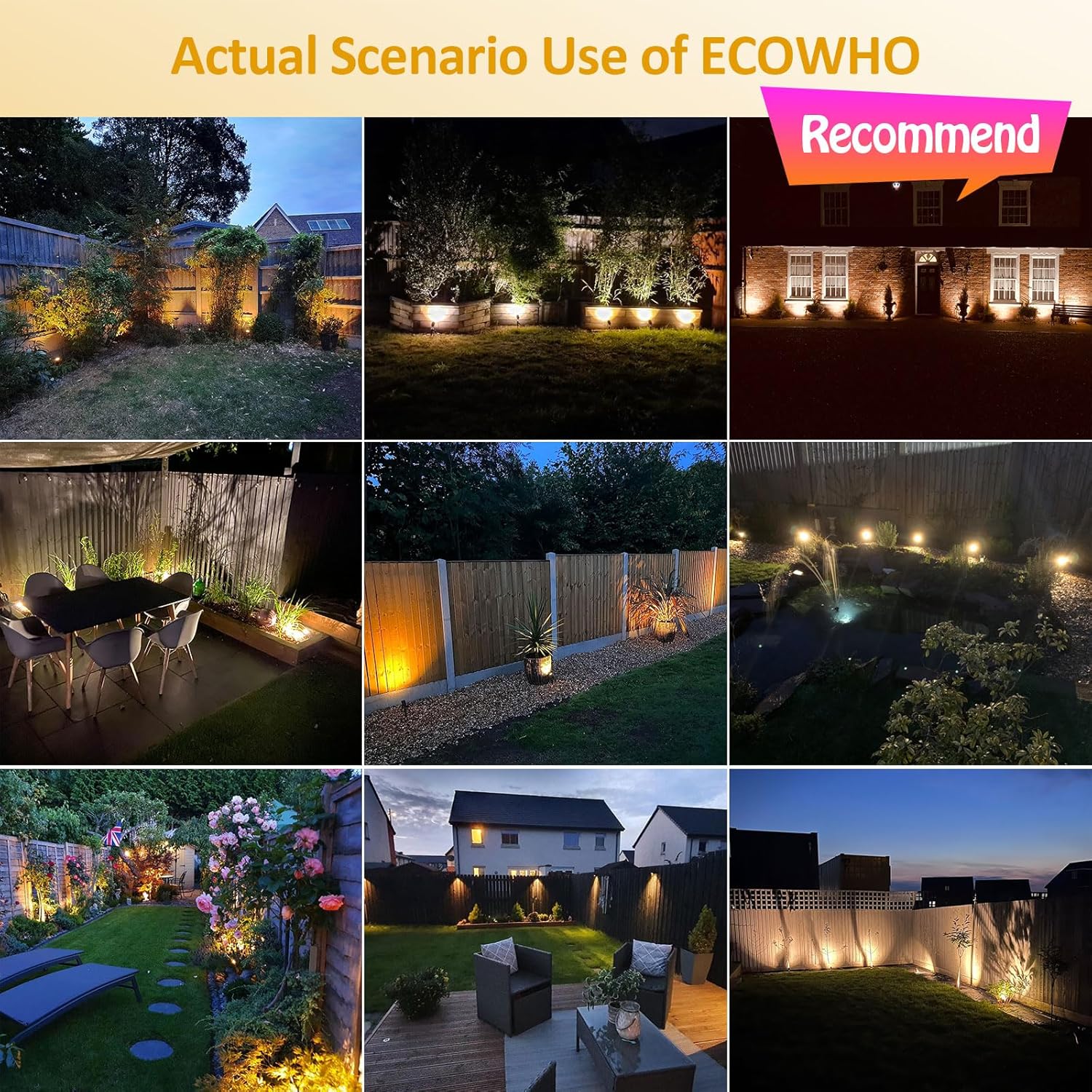 (2 PCS)  Garden Spotlights Mains Extendable Outdoor Spike Lights 12V LED Pathway Lighting IP65 Waterproof Electric Garden Uplighter for Path Yard Patio Warm White