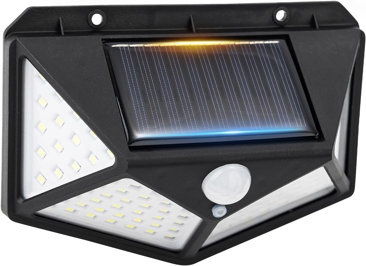 Solar Security Lights for Outdoor Garden with Motion Sensor Waterproof Solar Powered Wall Lights with 100 LEDs 3 Modes 270° Wide Angle IP65 800mAh Battery