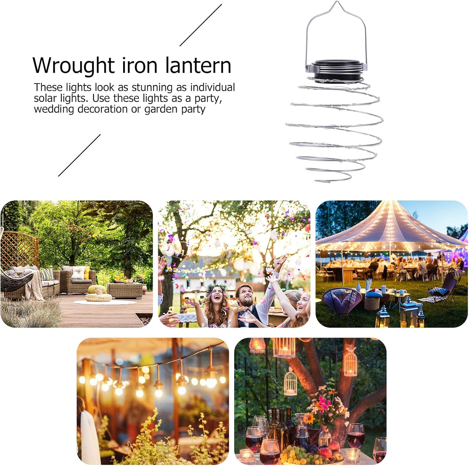  Solar LED Lanterns 4pcs Spiral Solar Garden Lights Waterproof Pendant Light for Outdoor Patio Porch